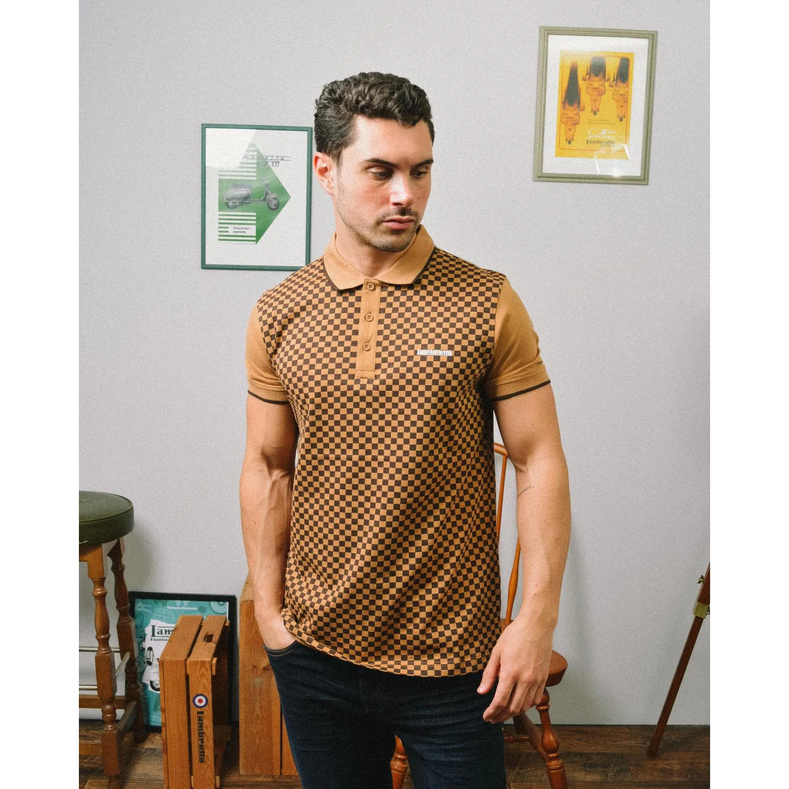 Lambretta Mens Two Tone Polo Shirt