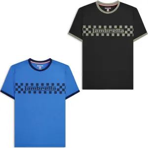 Lambretta Mens Two Tone Ringer Crew Neck Retro T-Shirt