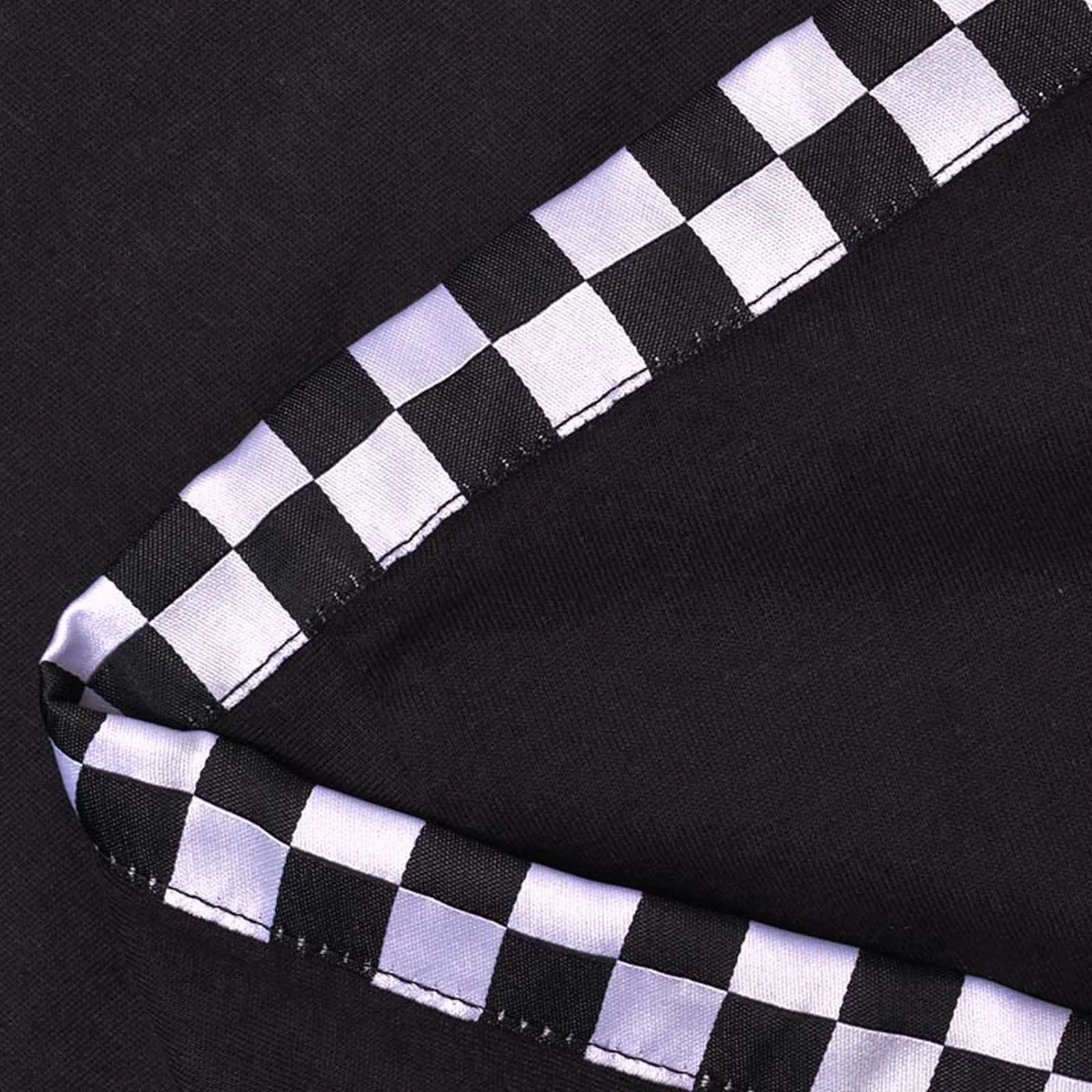Lambretta Mens Two Toned Taped Checkered T-Shirt - Black