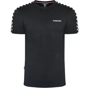 Lambretta Mens Two Toned Taped Checkered T-Shirt - Black