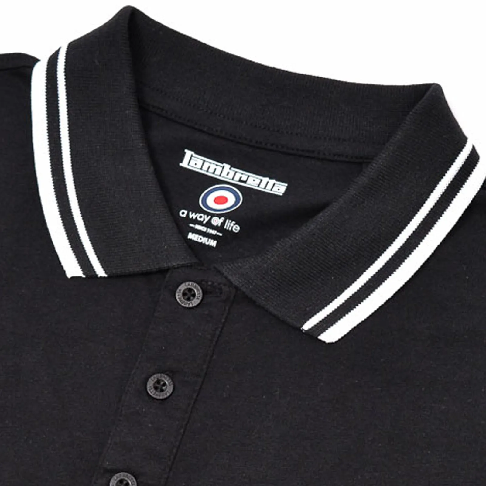 Lambretta Mens Two Toned Tipped Checked Polo Shirt