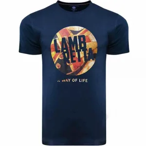 Lambretta Mens Union Jack Guitar Cotton T-Shirt - Navy