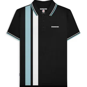 Lambretta Mens Vertical Stripe Short Sleeve Polo Shirt