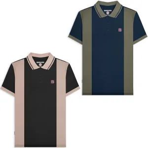 Lambretta Mens Vintage Colourblock Retro Polo Shirt