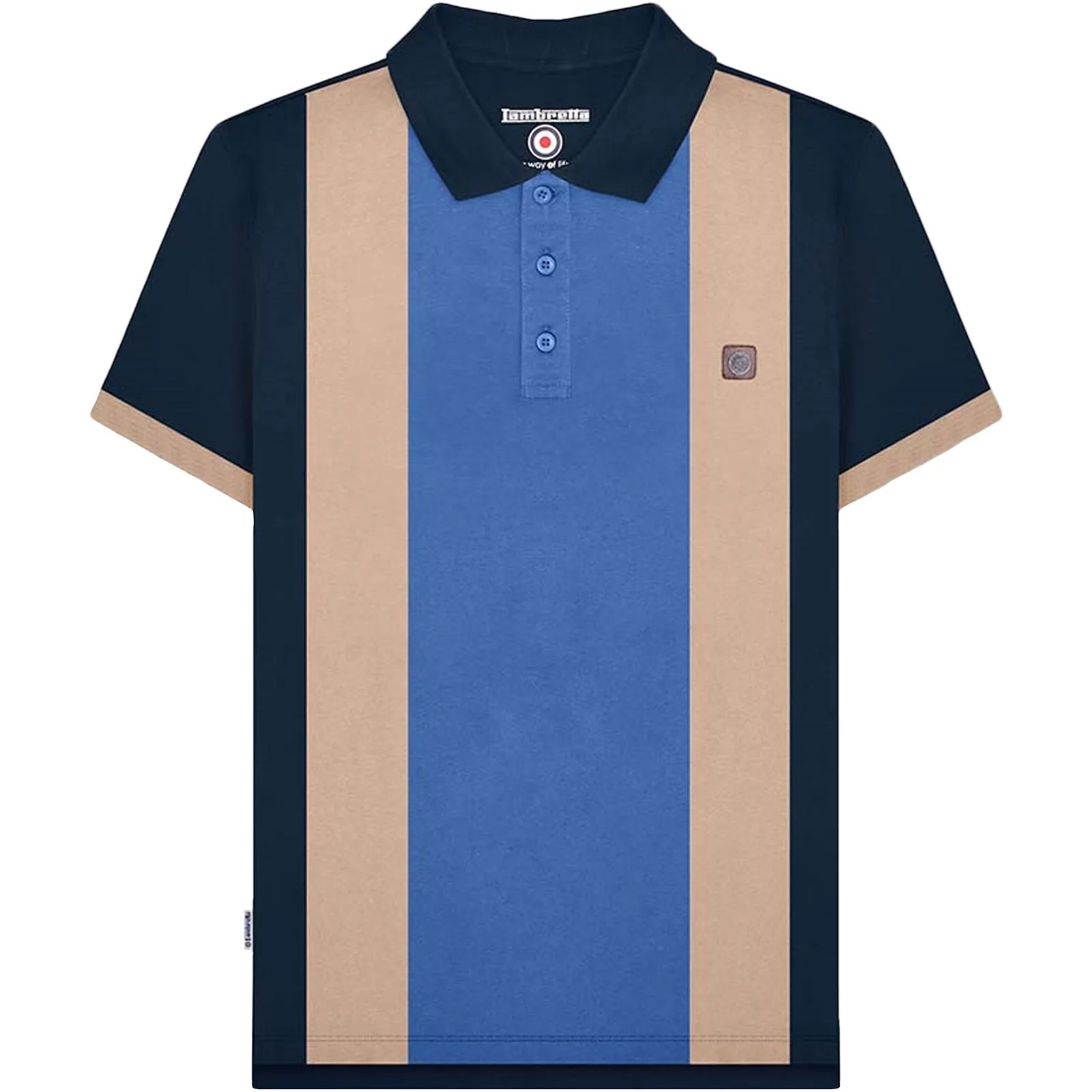 Lambretta Mens Vintage Panel Polo Shirt