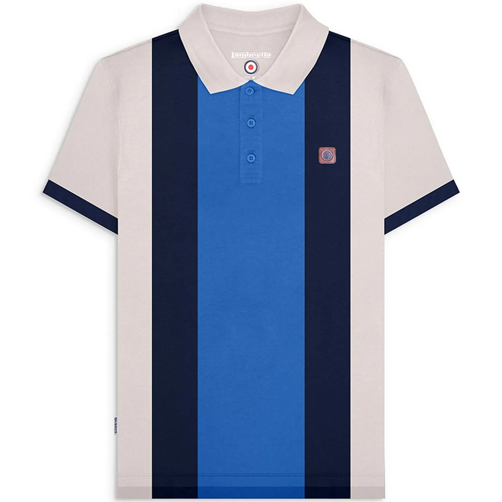 Lambretta Mens Vintage Panel Polo Shirt
