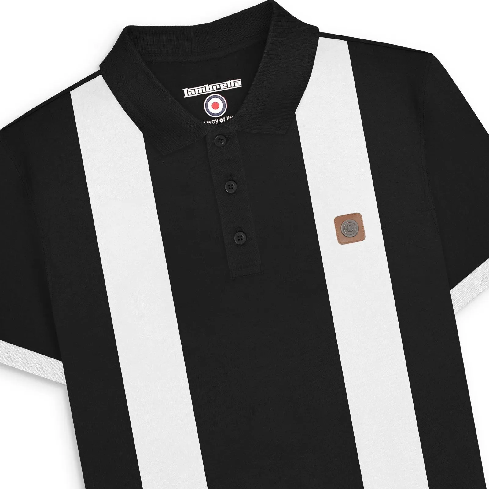 Lambretta Mens Vintage Panel Polo Shirt