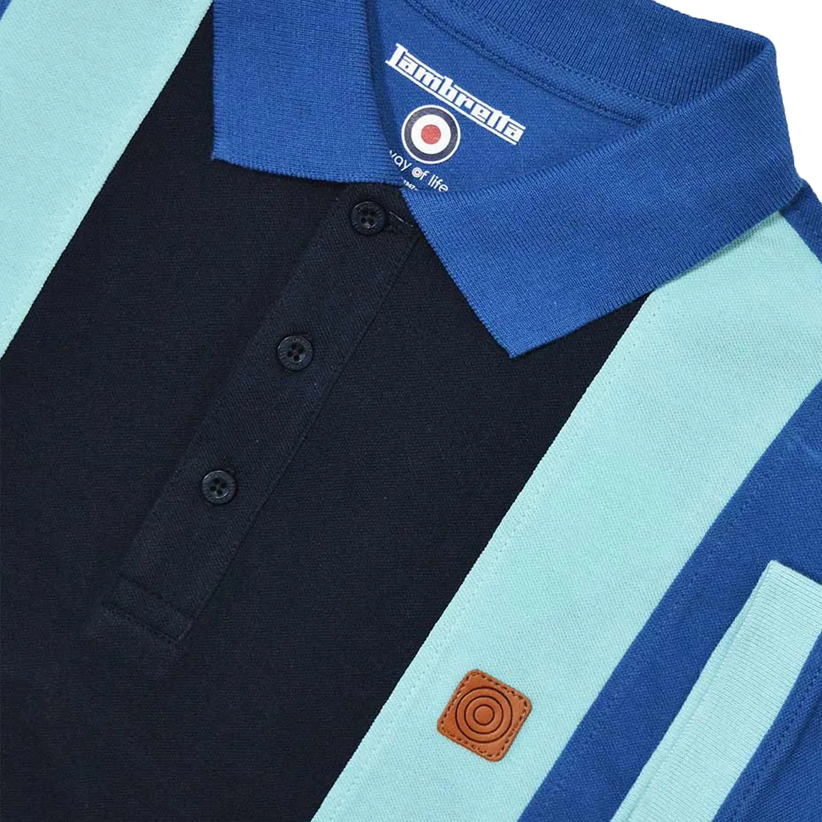 Lambretta Mens Vintage Panel Polo Shirt