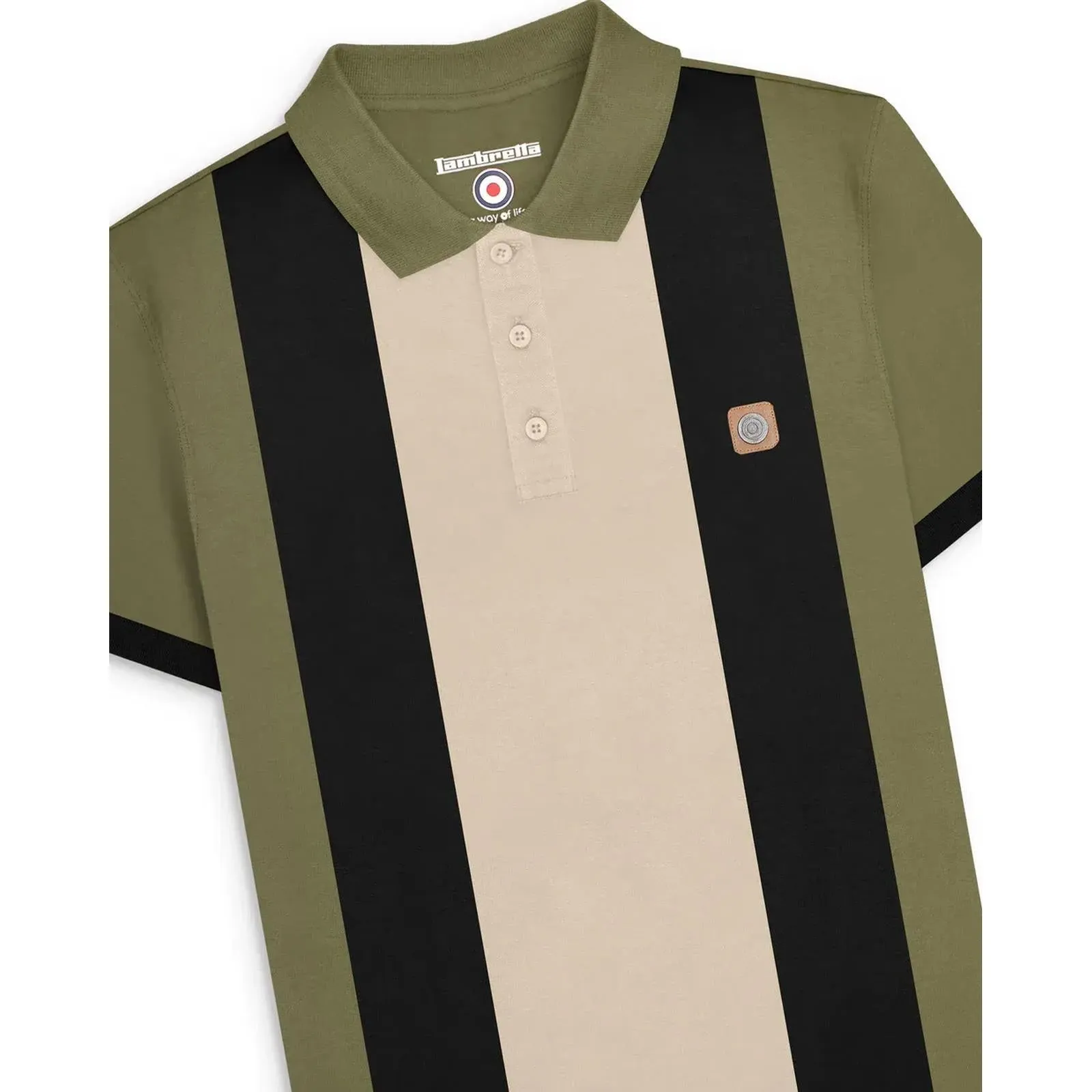 Lambretta Mens Vintage Panel Polo Shirt