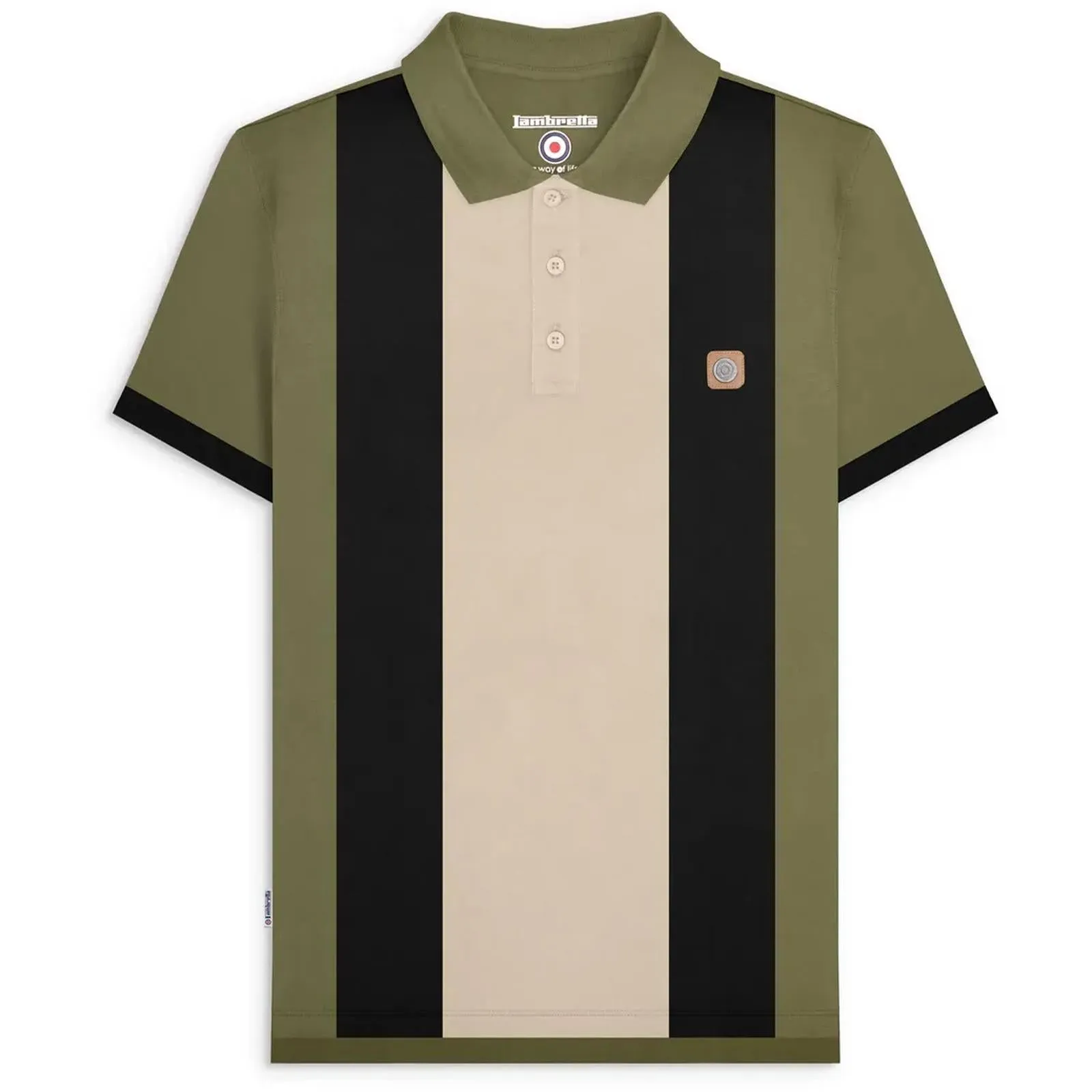 Lambretta Mens Vintage Panel Polo Shirt