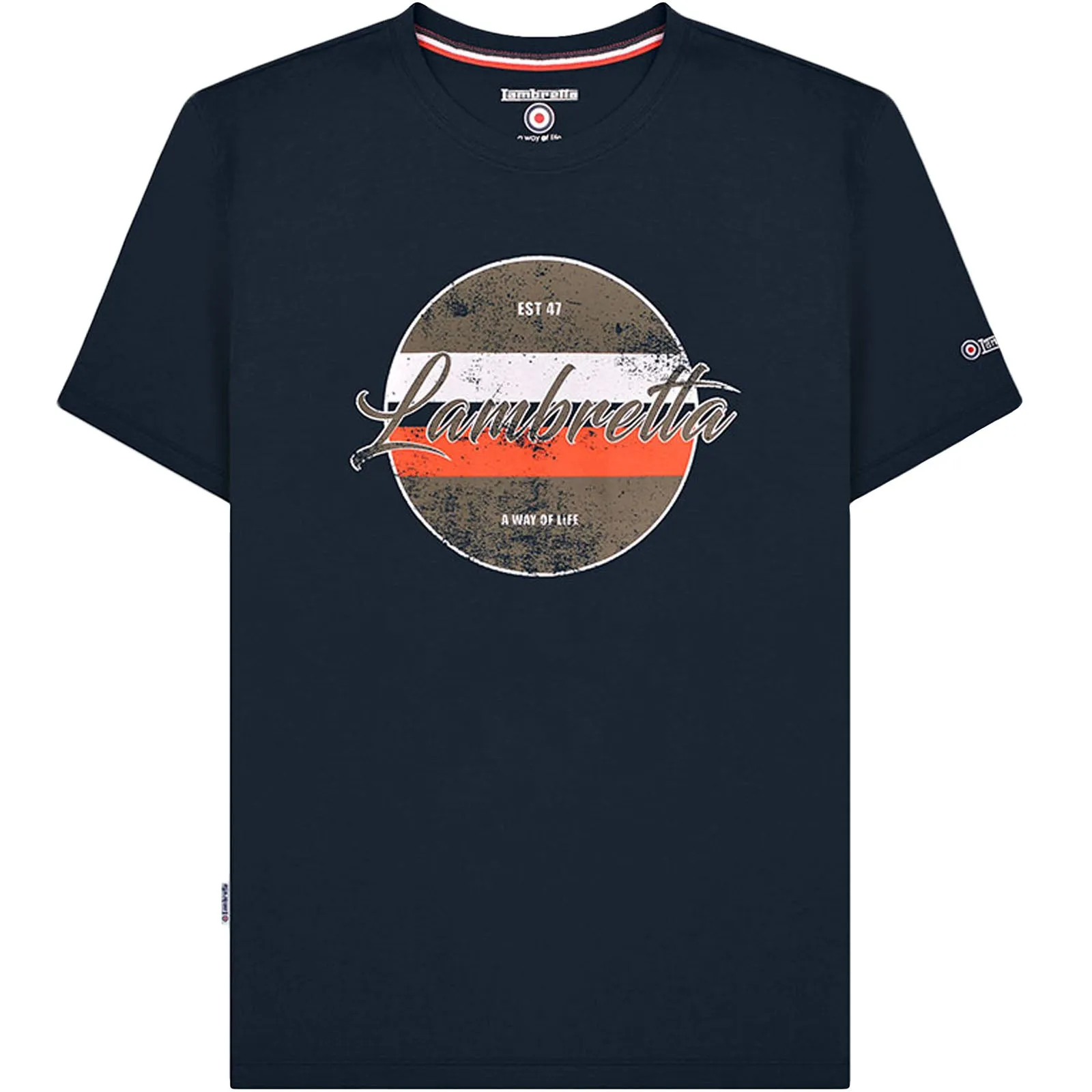 Lambretta Mens Vintage Print Short Sleeve T-Shirt