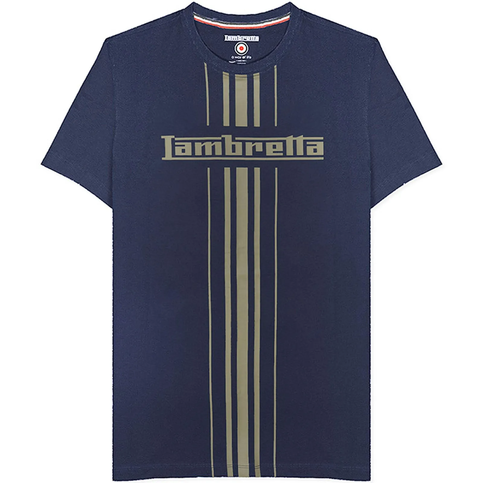 Lambretta Stripe Print T-Shirt - Navy