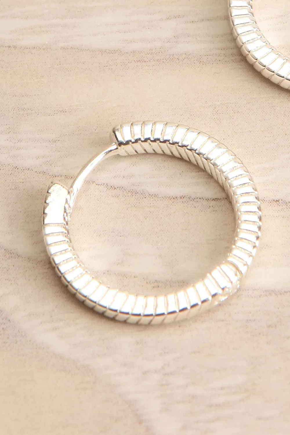 Liberta Silver | Square Snake Hoop Earrings