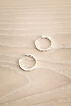 Liberta Silver | Square Snake Hoop Earrings