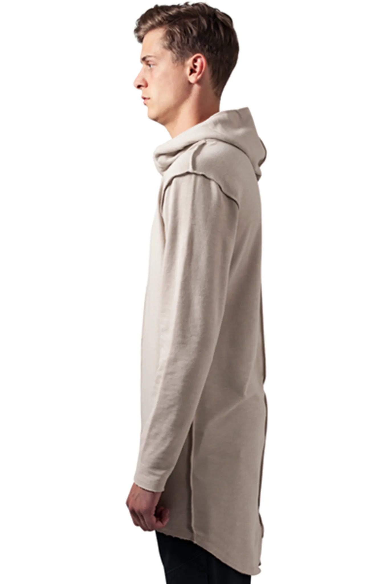 Long Terry Edge Hoodie - Sand-coloured