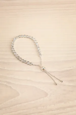 Lucia Silver |  Adjustable Crystal Tennis Bracelet