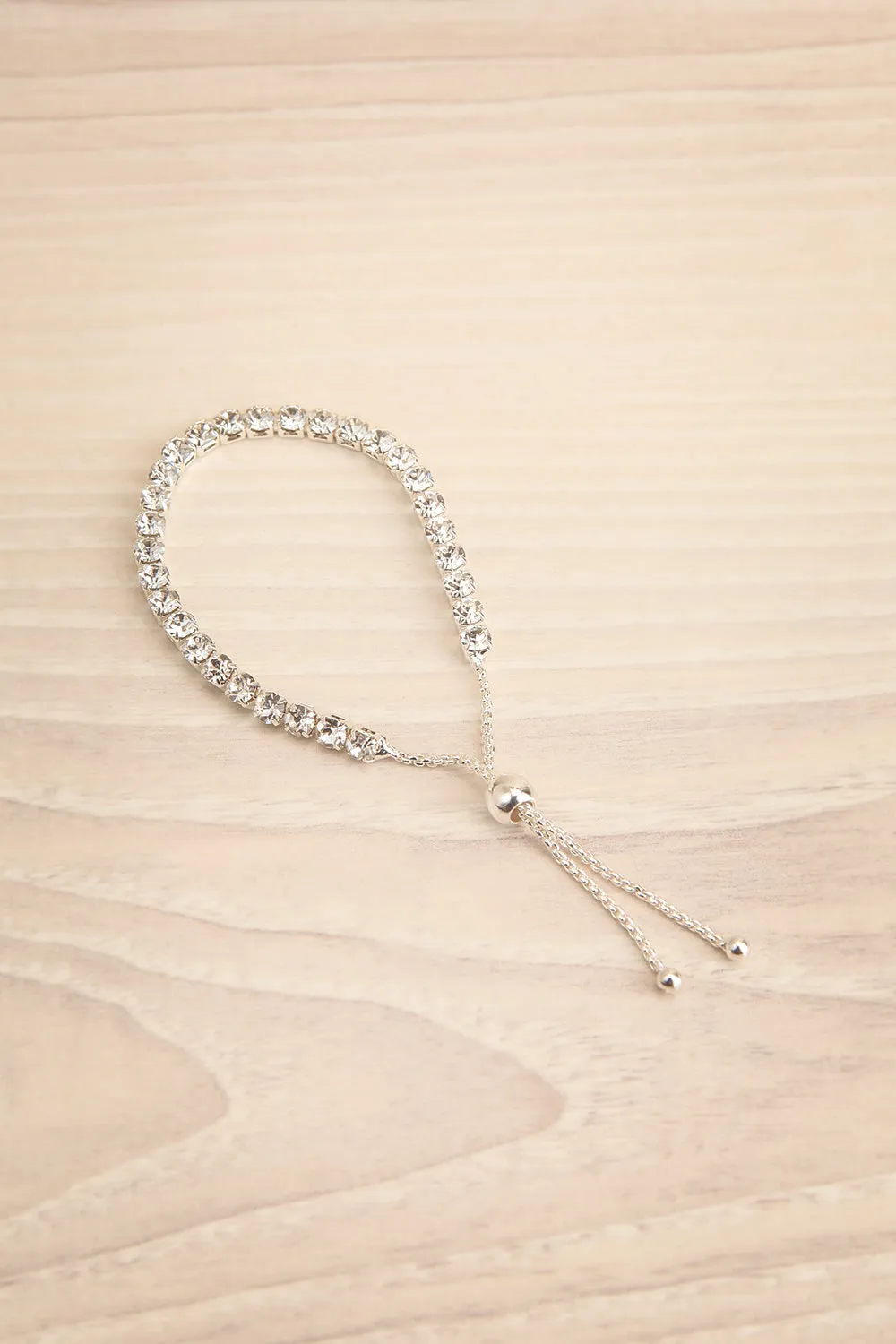 Lucia Silver |  Adjustable Crystal Tennis Bracelet