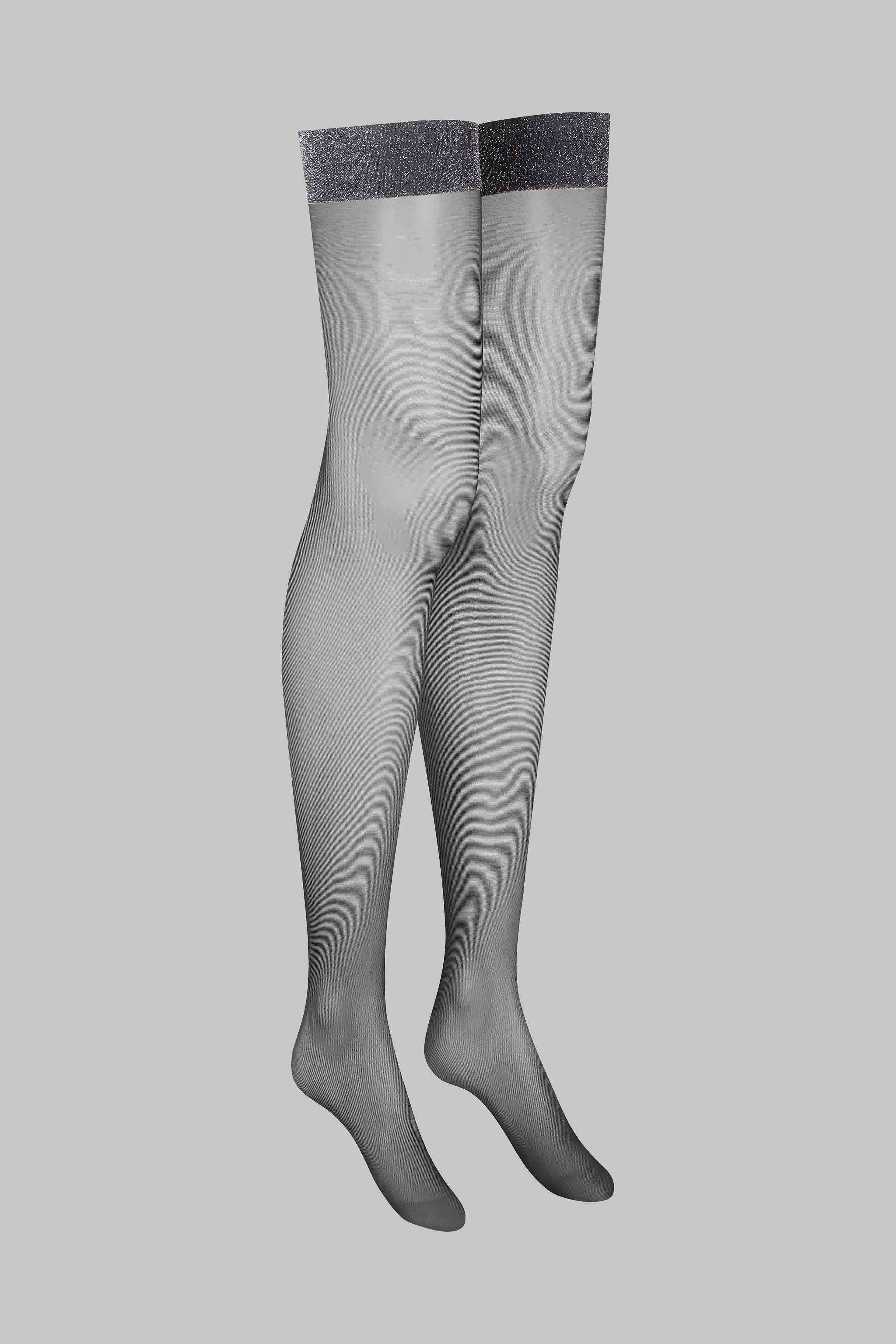 Lurex garter stockings - 20D - Les Coquetteries Maison Close