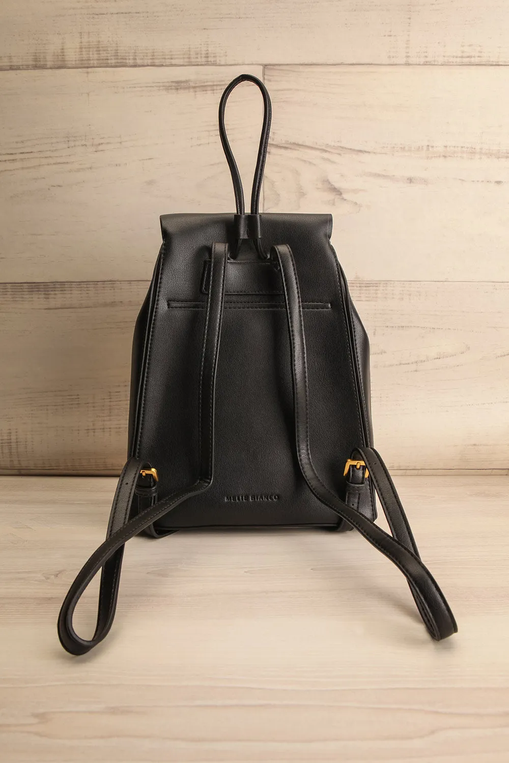 Maitu Black | Small Vegan Leather Backpack