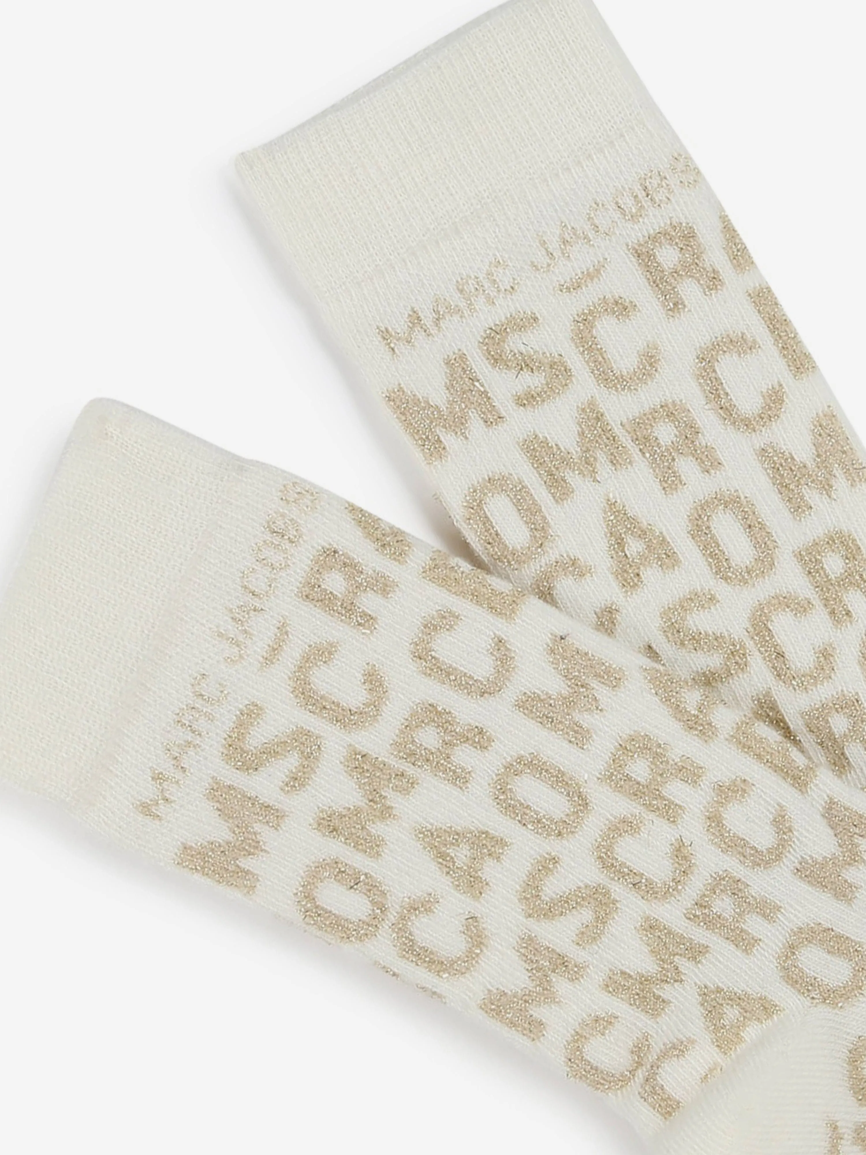 MARC JACOBS Girls Monogram Jacquard Socks in Ivory