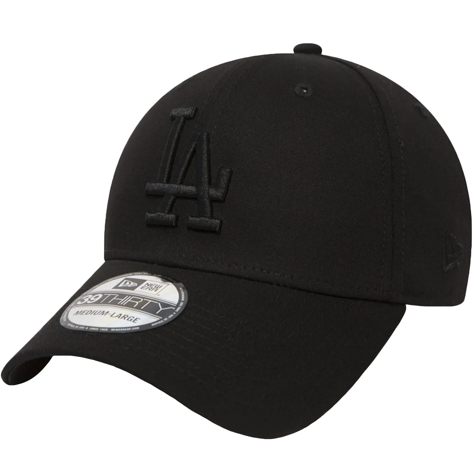 New Era LA Dodgers Essentials 39THIRTY Stretch Fit Baseball Cap - All Black