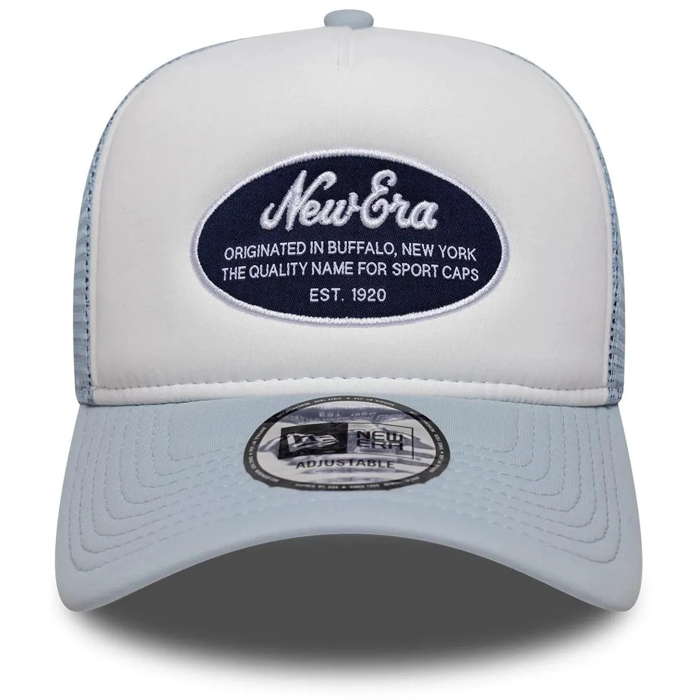 New Era Mens 9FORTY Oval Foam Patch Trucker Cap - Pastel Blue - OSFM