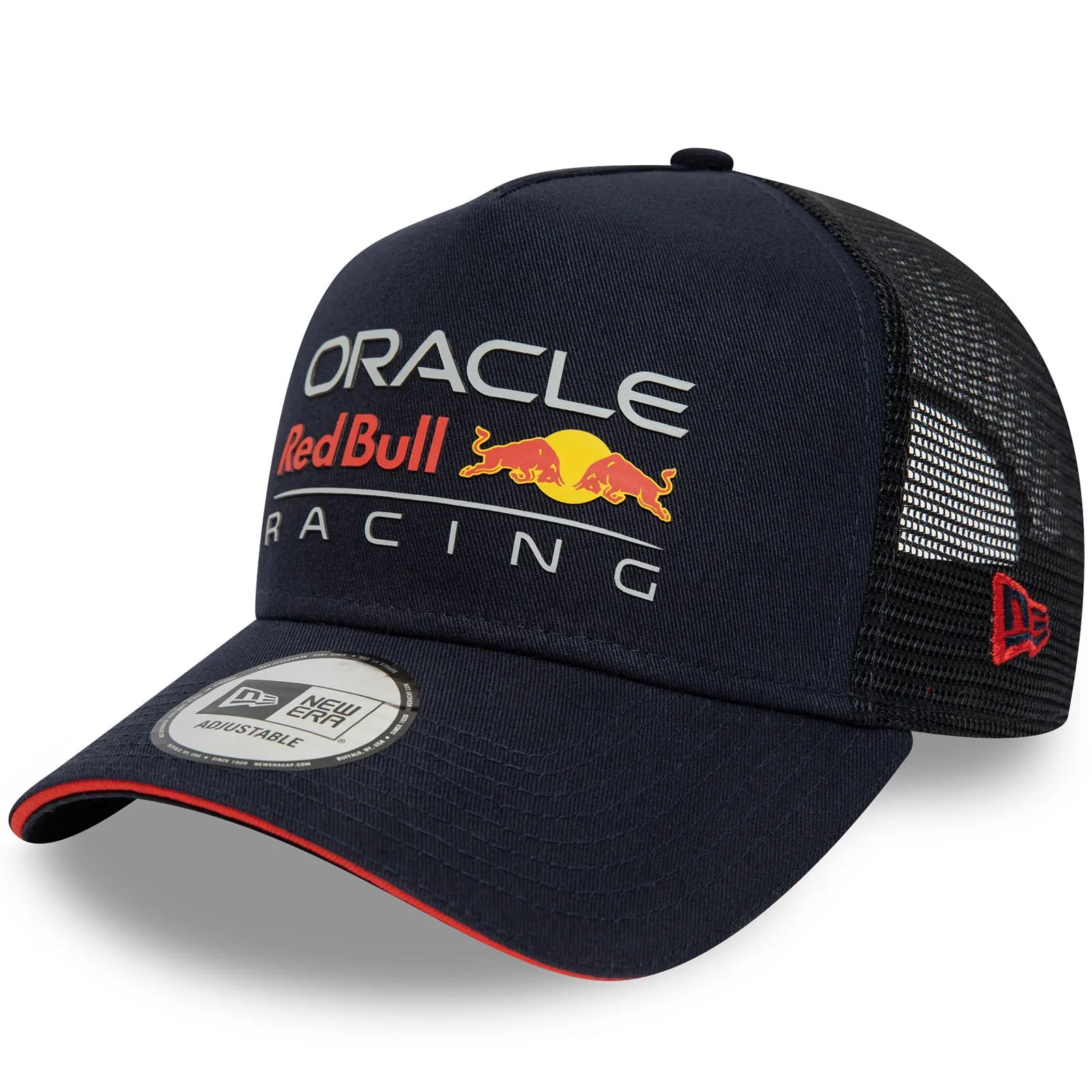 New Era Mens Red Bull Racing Essentials Snapback A-Frame Trucker Cap - Blue