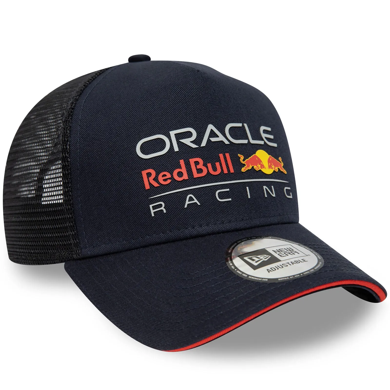 New Era Mens Red Bull Racing Essentials Snapback A-Frame Trucker Cap - Blue