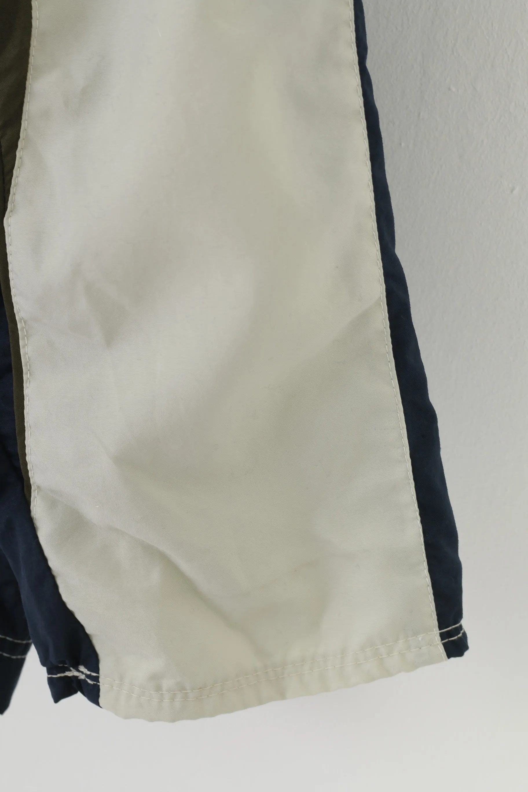 Nike Men L Jacket Crem Navy Vintage Sportswear Full Zipper 90s Activewear Top