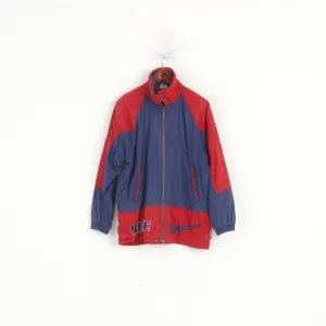 Nike Men M Jacket Navy Red Vintage 90s Sportswear Full Zipper Oldschool Top