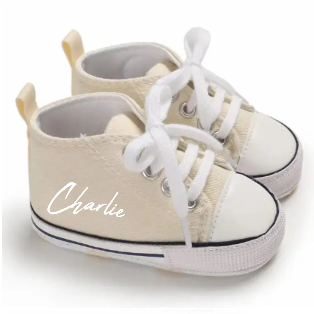 Portland Personalised Name Canvas Prewalker Trainers (0-18 Months)