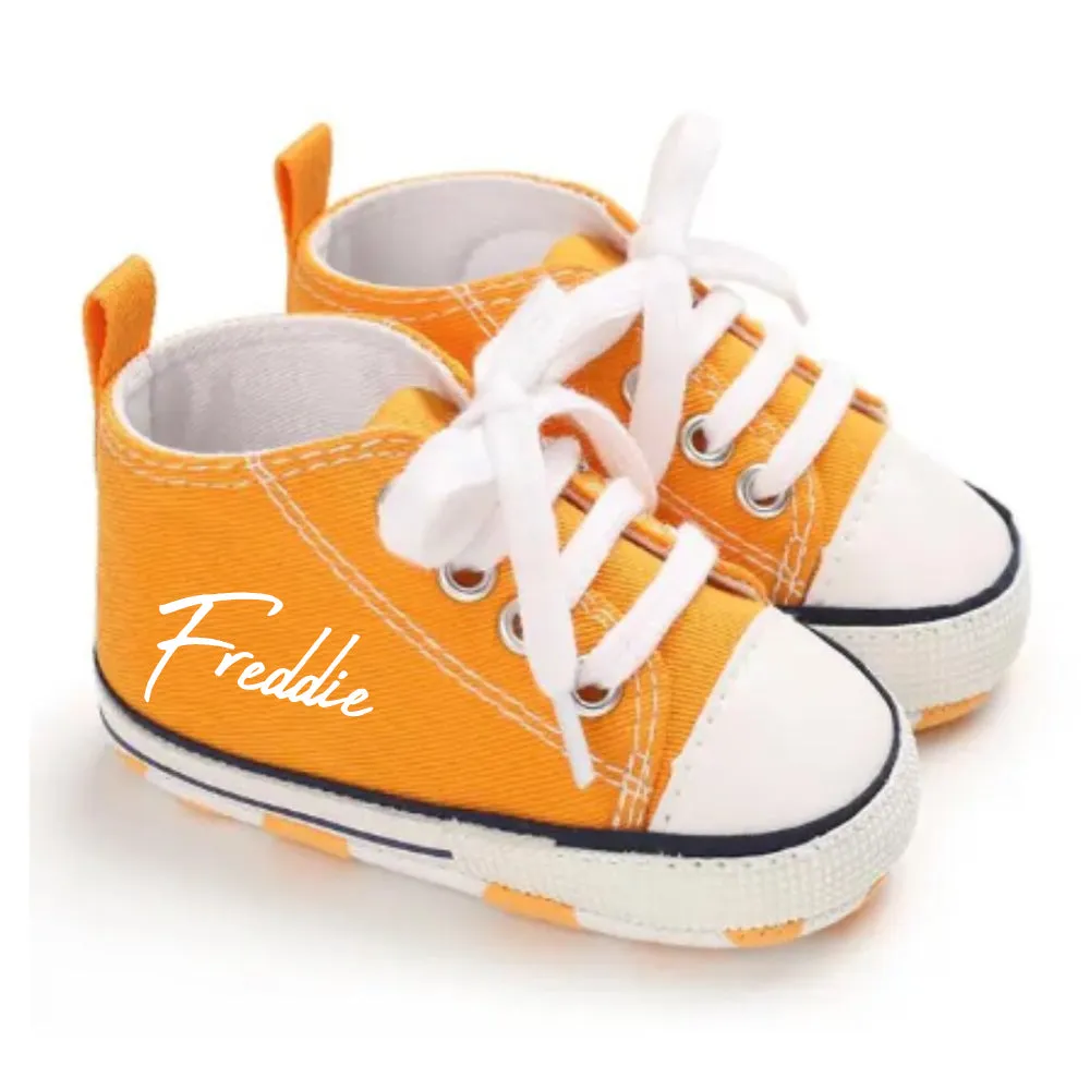 Portland Personalised Name Canvas Prewalker Trainers (0-18 Months)