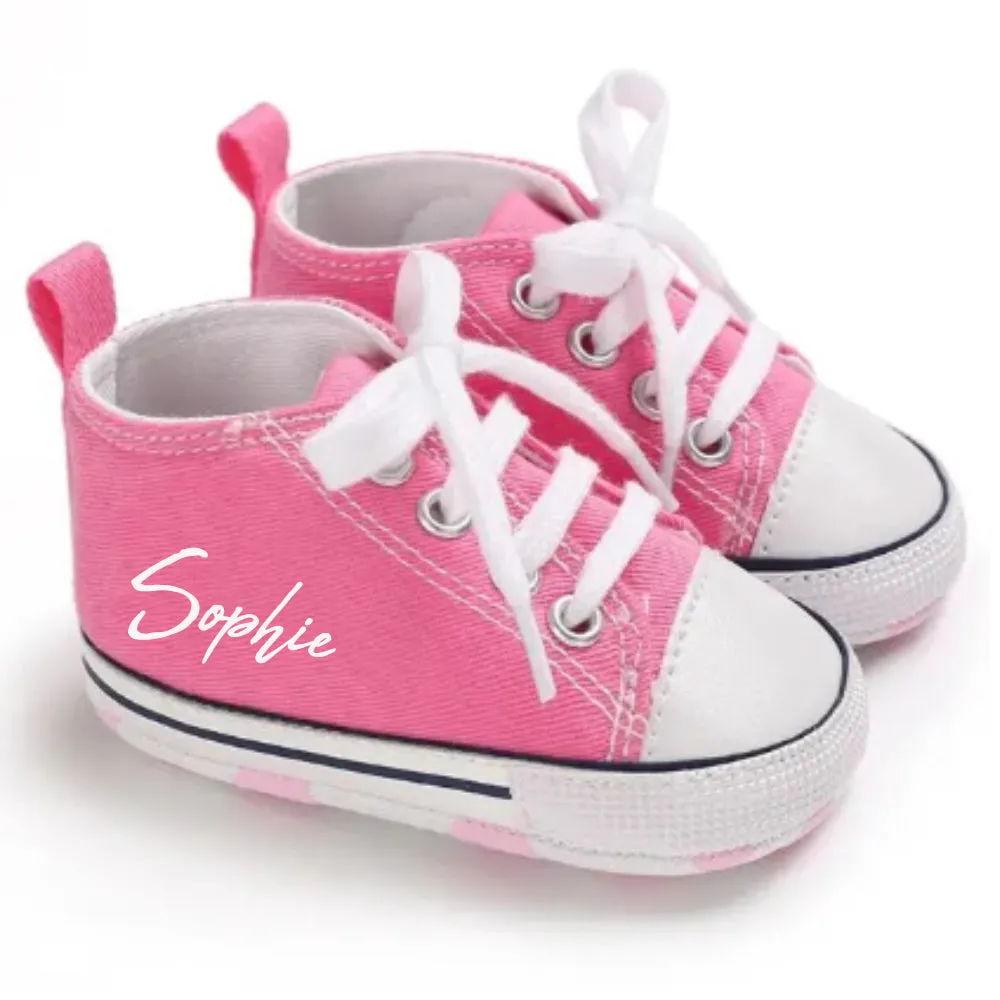 Portland Personalised Name Canvas Prewalker Trainers (0-18 Months)