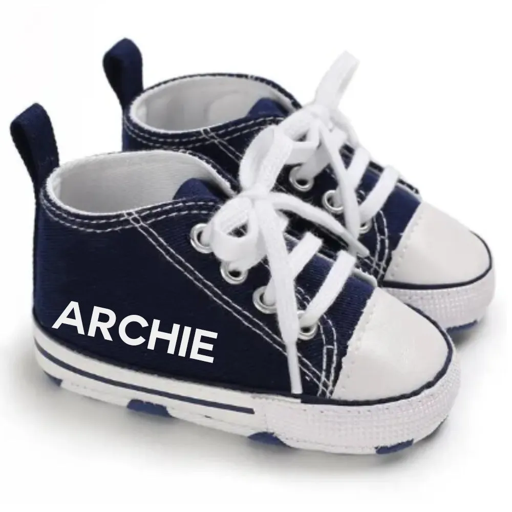 Portland Personalised Name Canvas Prewalker Trainers (0-18 Months)