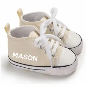 Portland Personalised Name Canvas Prewalker Trainers (0-18 Months)