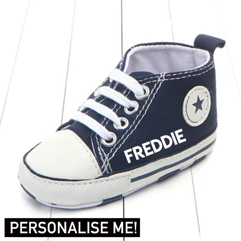 Portland Personalised Name Canvas Prewalker Trainers (0-18 Months)