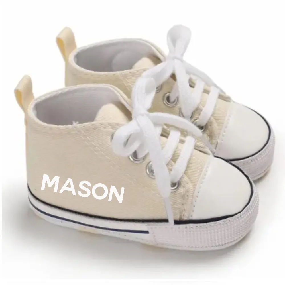 Portland Personalised Name Canvas Prewalker Trainers (0-18 Months)