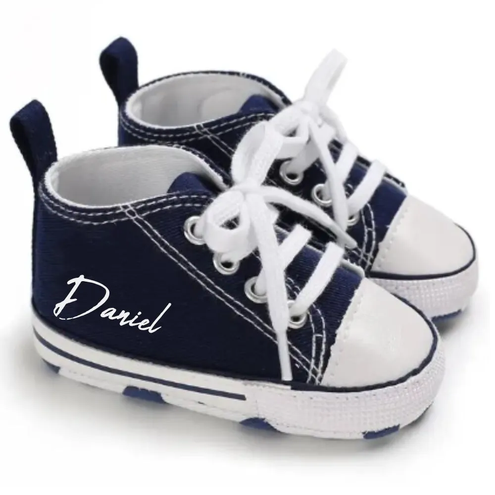 Portland Personalised Name Canvas Prewalker Trainers (0-18 Months)