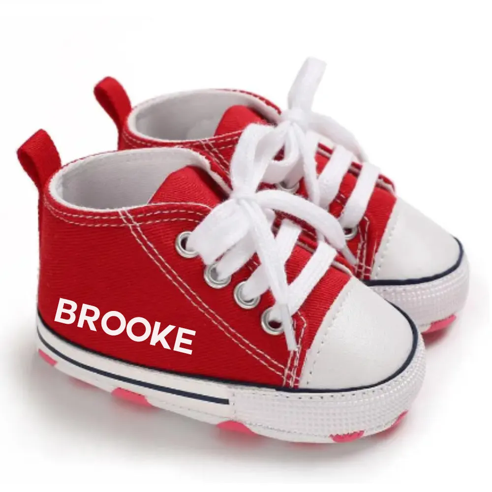 Portland Personalised Name Canvas Prewalker Trainers (0-18 Months)