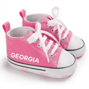 Portland Personalised Name Canvas Prewalker Trainers (0-18 Months)
