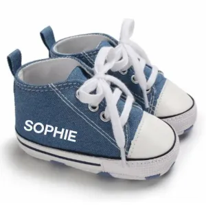 Portland Personalised Name Canvas Prewalker Trainers (0-18 Months)