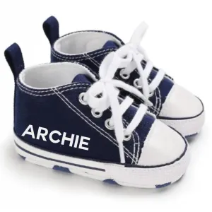 Portland Personalised Name Canvas Prewalker Trainers (0-18 Months)