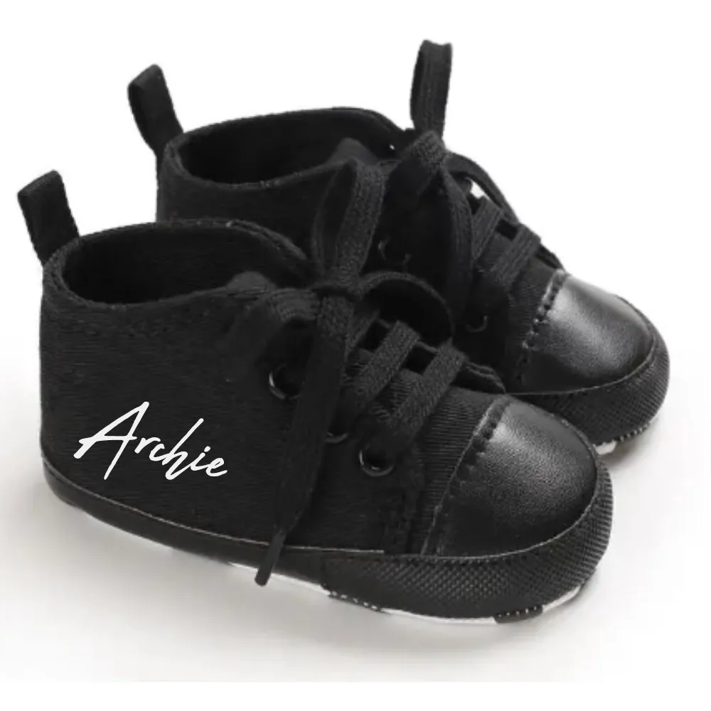 Portland Personalised Name Canvas Prewalker Trainers (0-18 Months)