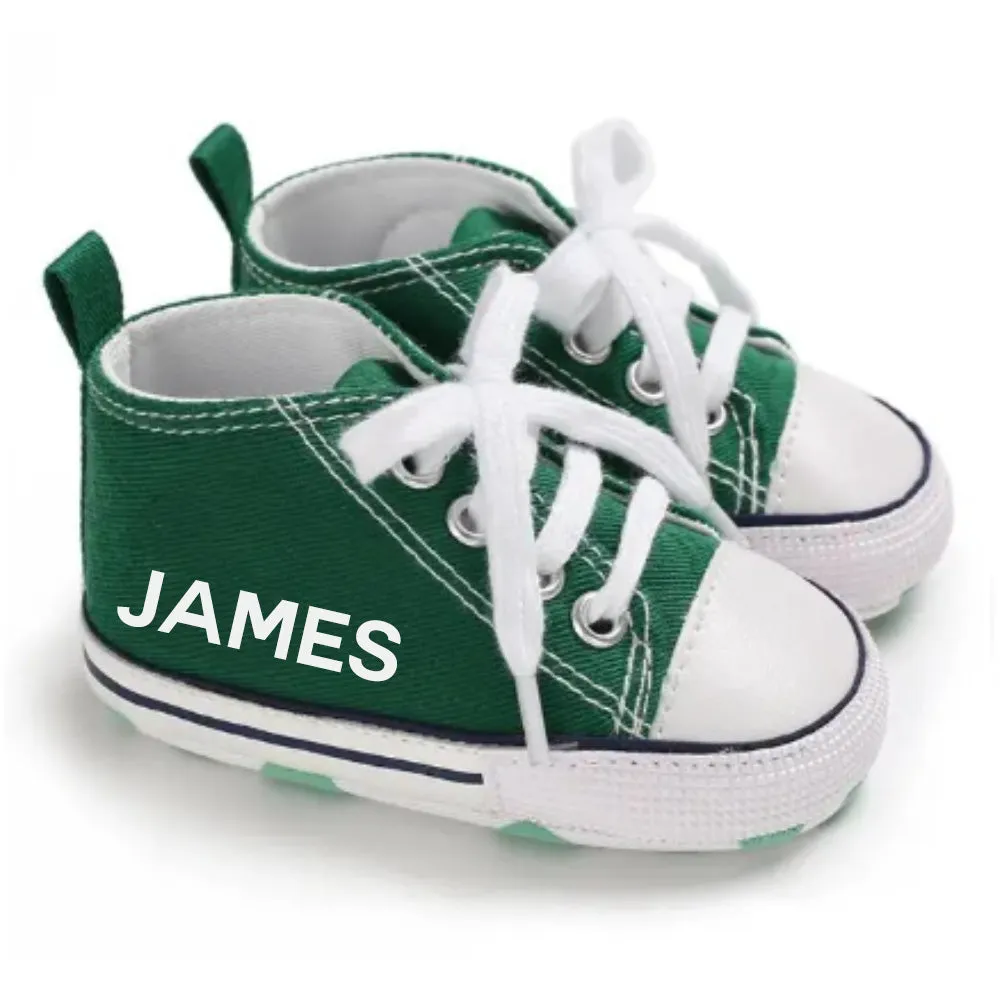 Portland Personalised Name Canvas Prewalker Trainers (0-18 Months)