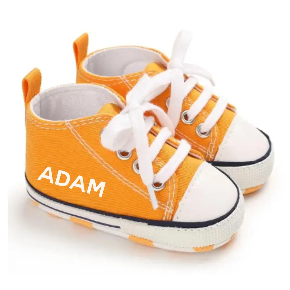 Portland Personalised Name Canvas Prewalker Trainers (0-18 Months)