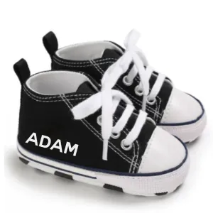 Portland Personalised Name Canvas Prewalker Trainers (0-18 Months)