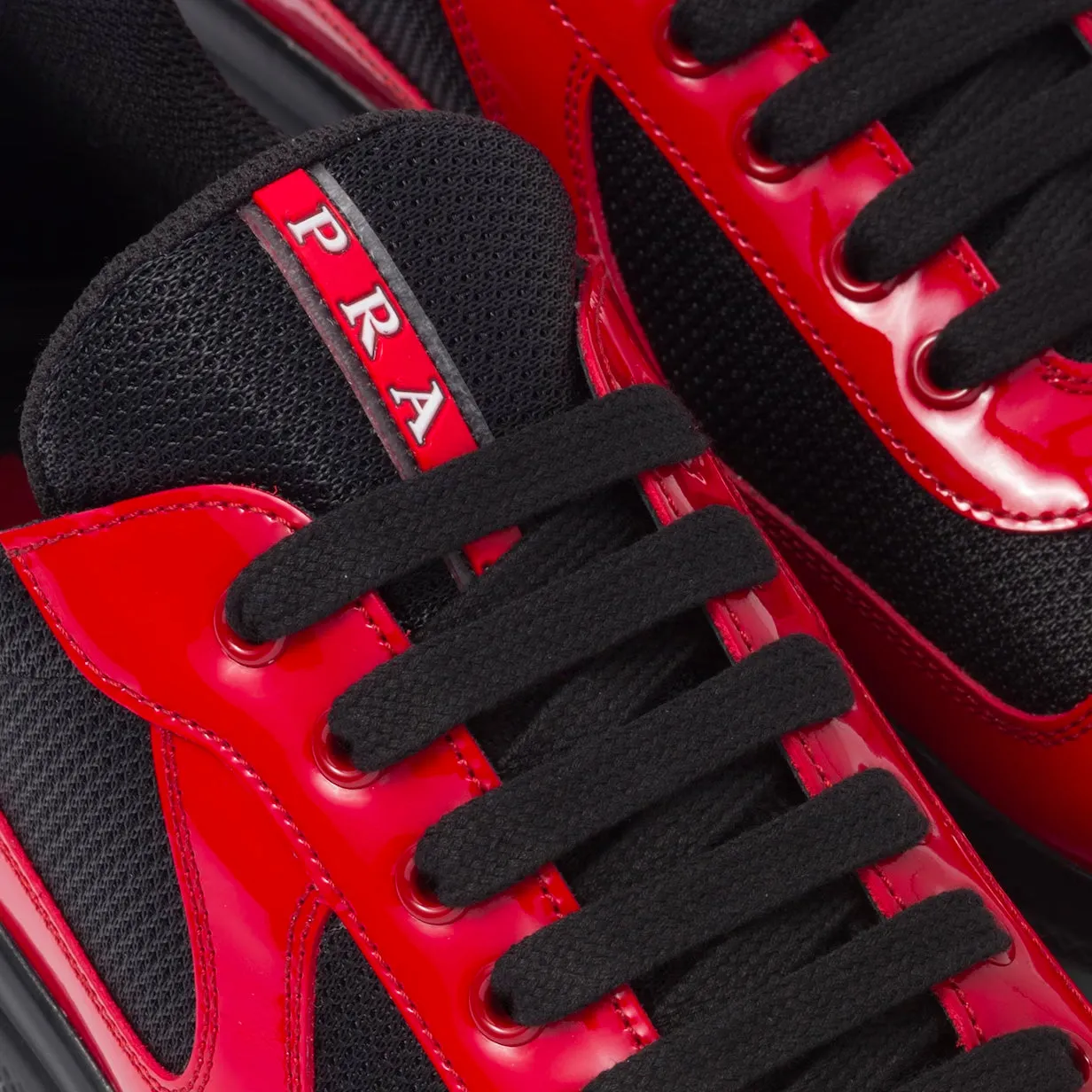 Prada Americas Cup Black & Red Trainers