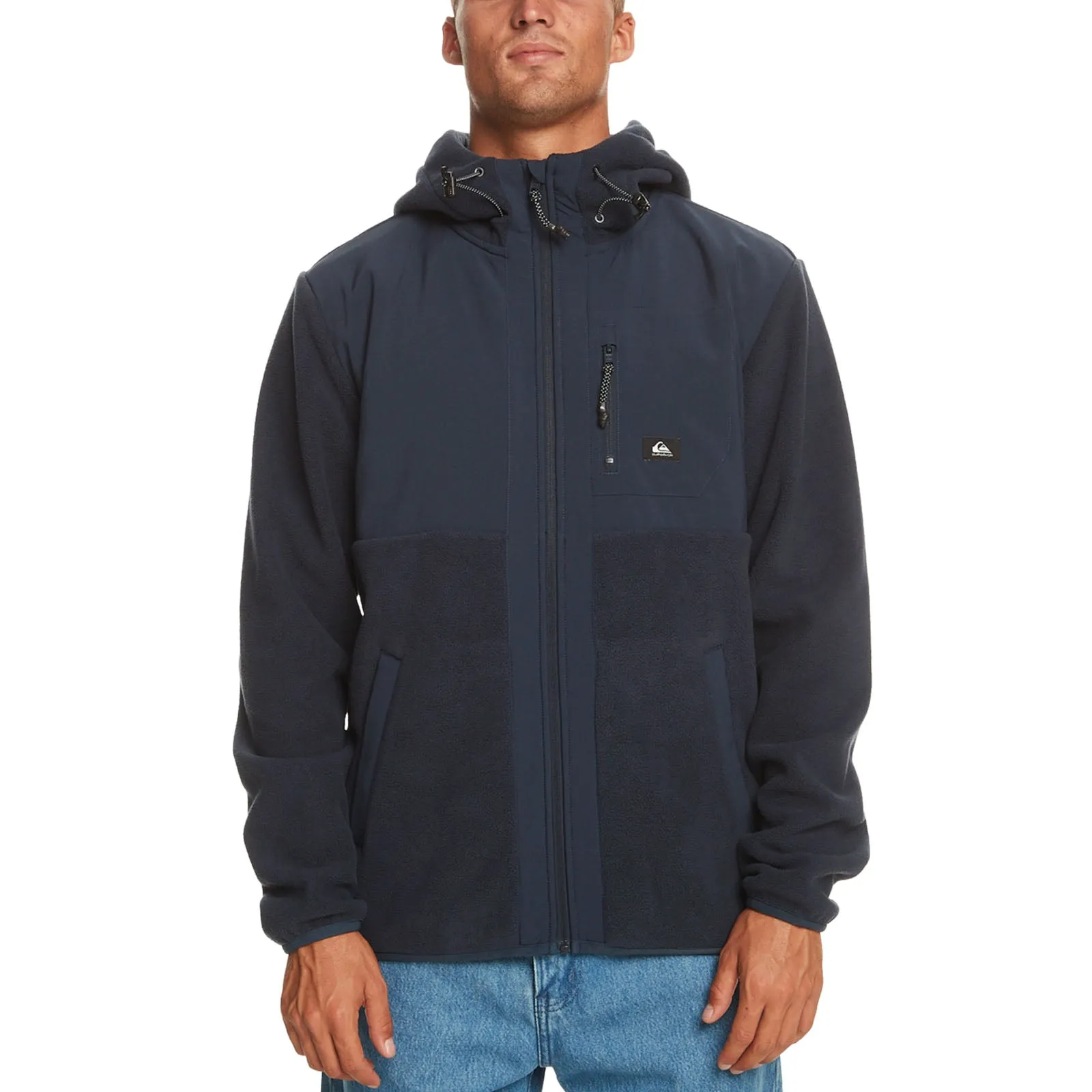 Quiksilver Mens Polar Full Zip Hooded Fleece Jacket