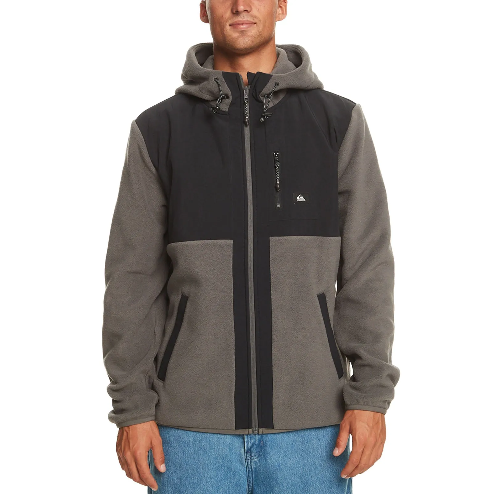 Quiksilver Mens Polar Full Zip Hooded Fleece Jacket