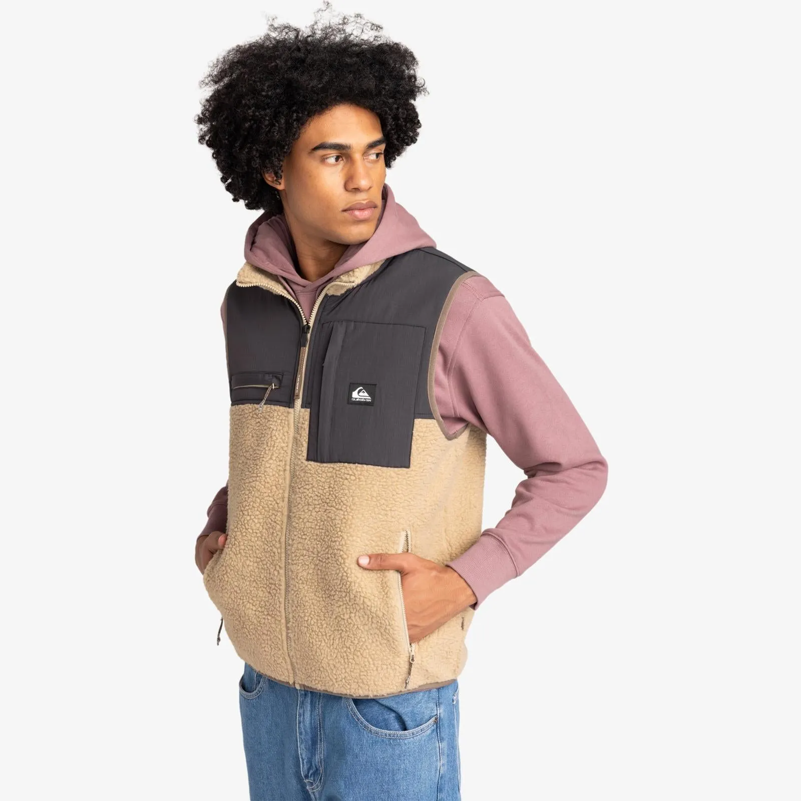 Quiksilver Mens Shallow Water Sherpa Fleece Gilet